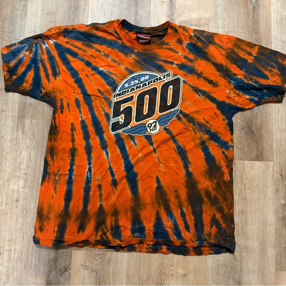 Vintage Indianapolis 500 2008 92nd Brickyard Authentic Race T Shirt XXL Tie Dye
